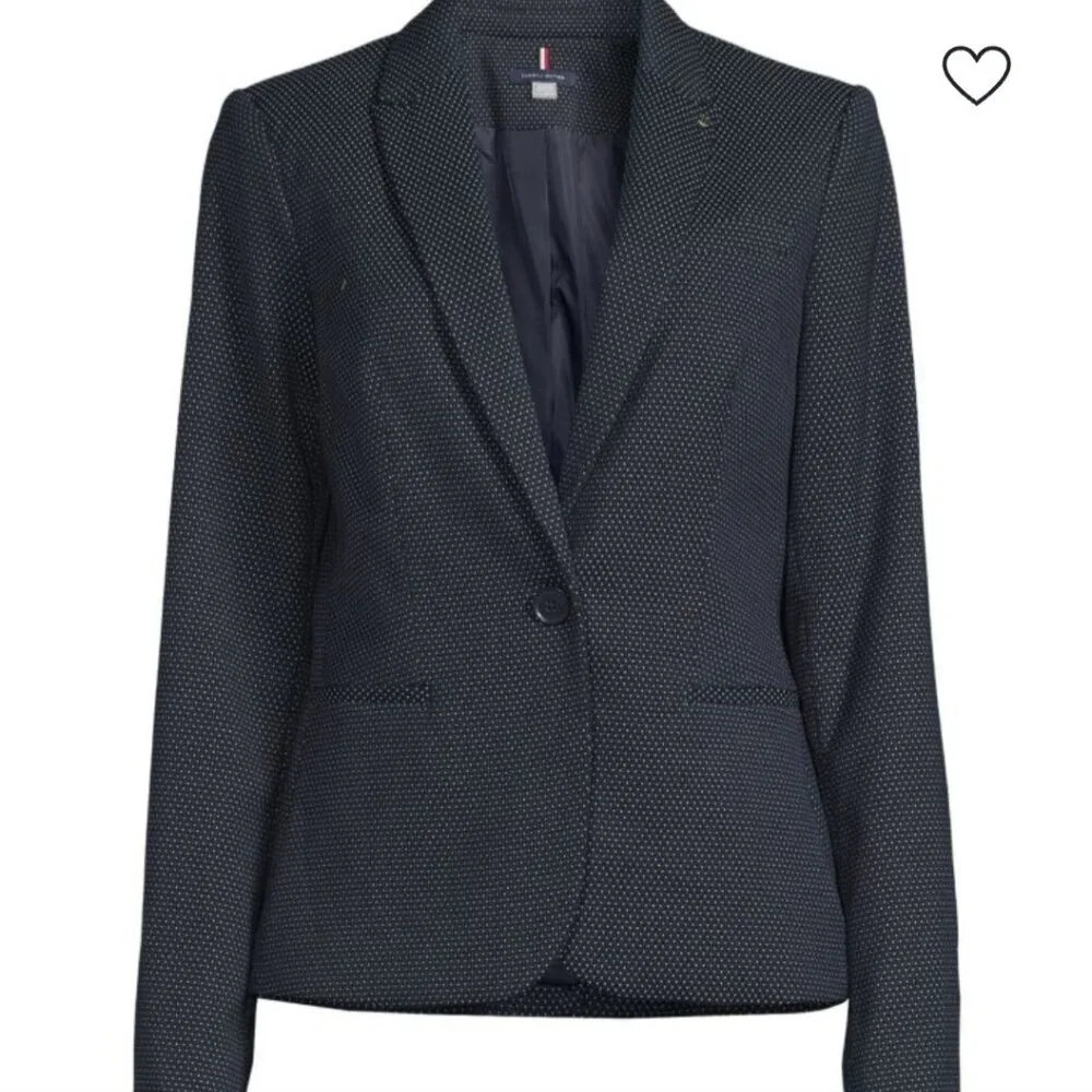 TOMMY HILFIGER SUIT Fitted Single-breasted Blazer w/ Matching Pants Sz 10 - Picture 2 of 16